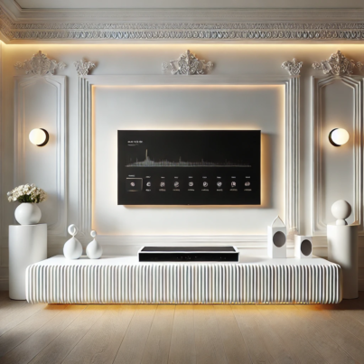 Modern Minimalist Panel Media Wall with Elegant LED Lighting"