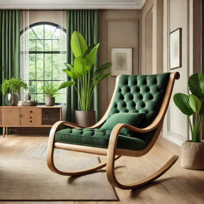 Green Tufted Rocking Chair
