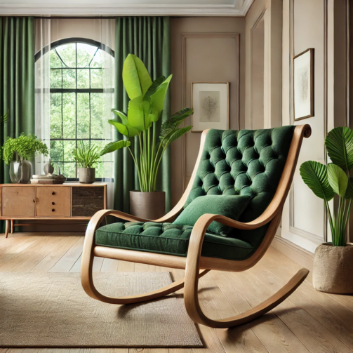 Green Tufted Rocking Chair