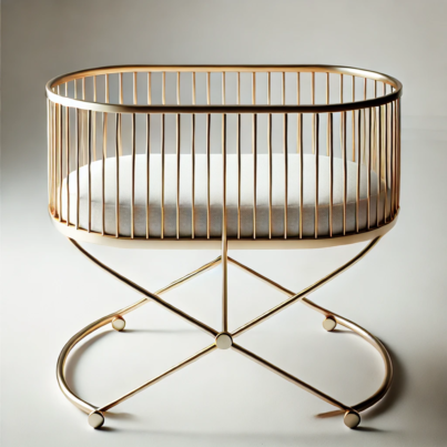 Luxury Gold Baby Crib with Modern Minimalist Design