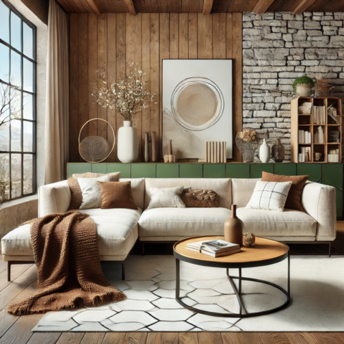 Rustic Charm L-Shaped Sofa