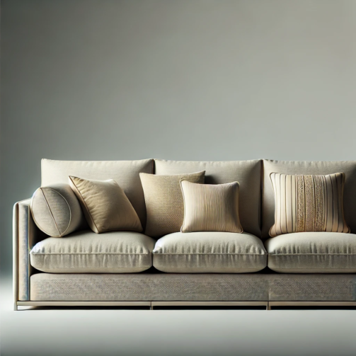 Luxurious Beige Fabric Sofa