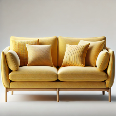 Modern Yellow Fabric Sofa